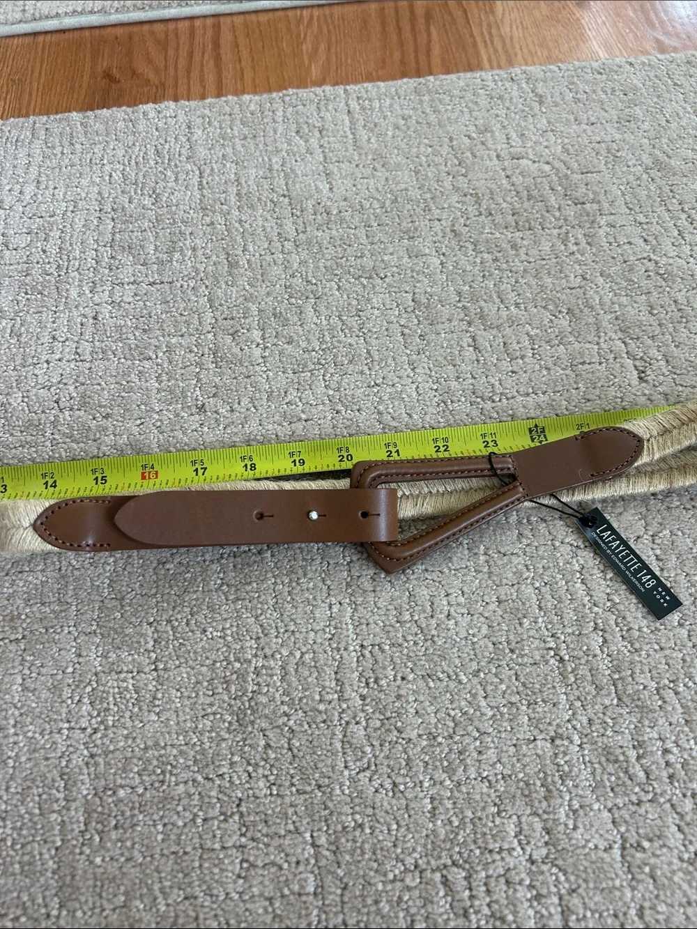 Lafayette 148 New York Natural and Brown Braided Raffia Belt